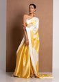 Yellow Original Japan Devsena satin Saree Japan Satin Digital Print Blouse