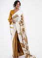 Mustard Original Japan Devsena satin Saree Japan Satin Digital Print Blouse