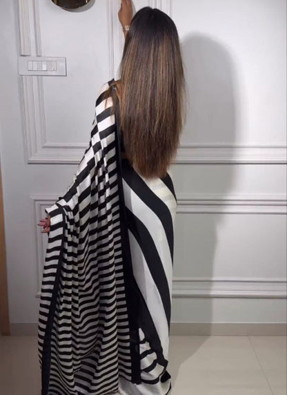 Multicolor Original Japan Devsena satin Saree Japan Satin Digital Print Blouse