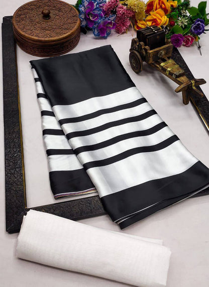 Multicolor Original Japan Devsena satin Saree Japan Satin Digital Print Blouse