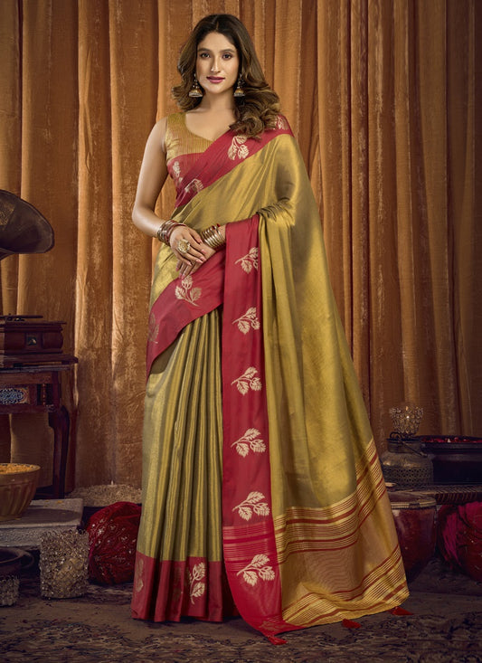 Soft tissue Contrast Border With Jhallar Saree-Sumathi