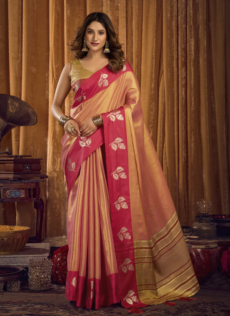 Soft tissue Contrast Border With Jhallar Saree-Sumathi