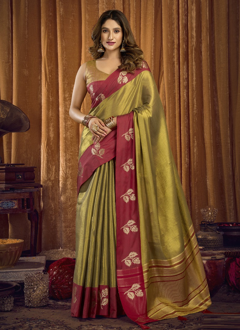 Soft tissue Contrast Border With Jhallar Saree-Sumathi