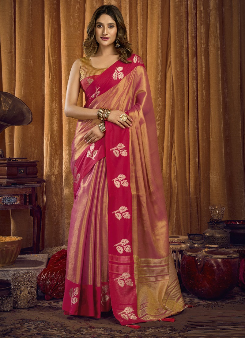 Soft tissue Contrast Border With Jhallar Saree-Sumathi