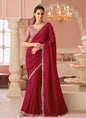 Maroon Georgette Heavy Designer Blouse Party Wear Saree