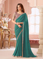 Sea Green Georgette Designer Blouse Party Wear Saree