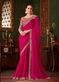 Rani Pink Sparkle With Banglori Silk Blouse Designer Saree