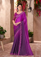 Magenta Chiffon Designer Blouse Party Wear Saree