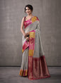 Maroon & Gray Cotton Rainbow Weaving Casual Wear Saree