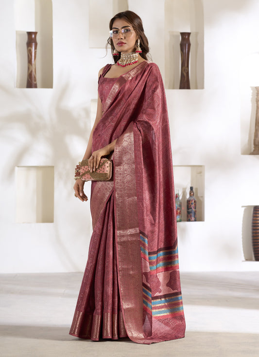 Soft Dola Silk With Foil Print Saree Collection